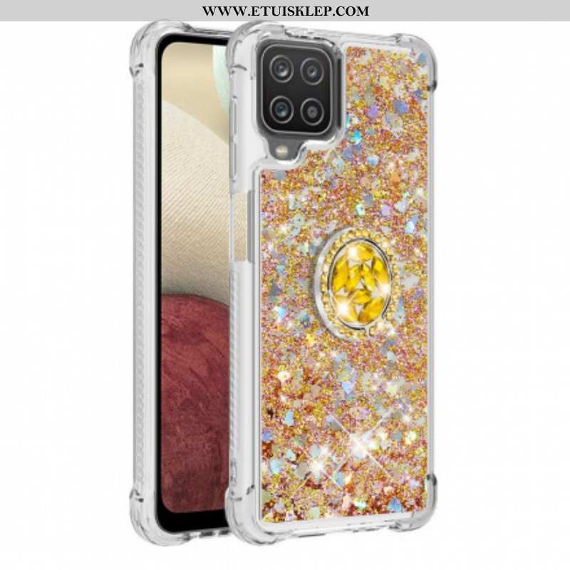 Etui do Samsung Galaxy M12 / A12 Cekiny Z Podparciem Pierścienia